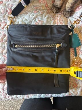 Tory Burch Black Nylon Crossbody with Gold Hardware